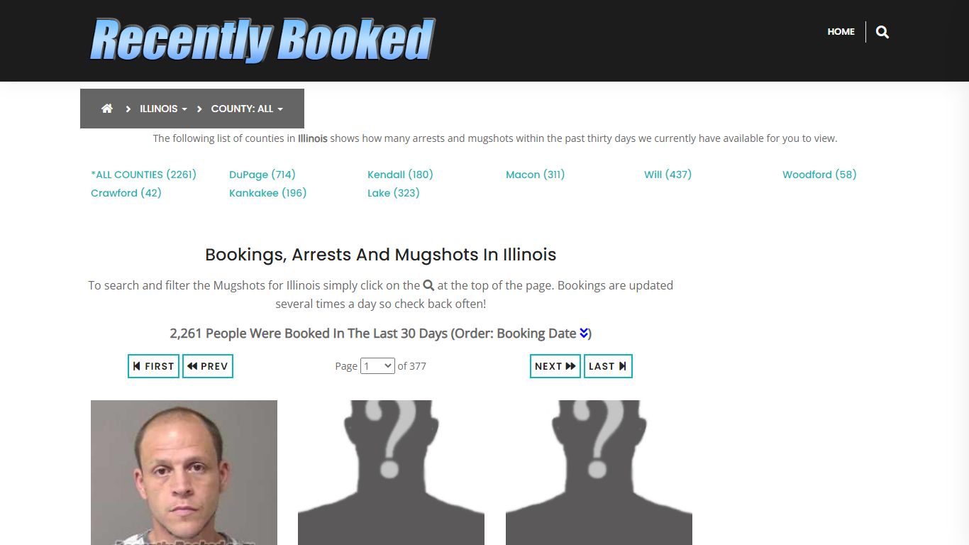 Recent bookings, Arrests, Mugshots in Illinois - Recently Booked