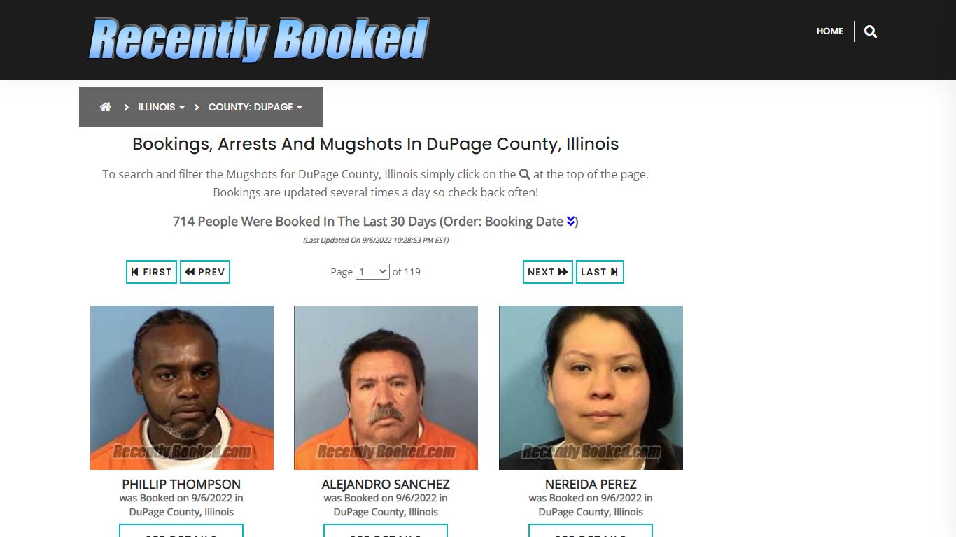 Recent bookings, Arrests, Mugshots in DuPage County, Illinois