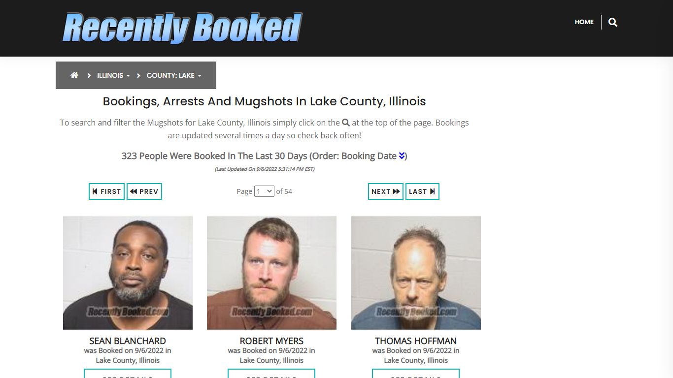 Recent bookings, Arrests, Mugshots in Lake County, Illinois